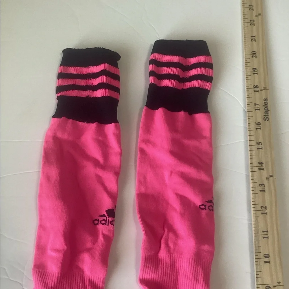 Adidas Vibrant Pink and Gray soccer  Socks woman’s size medium